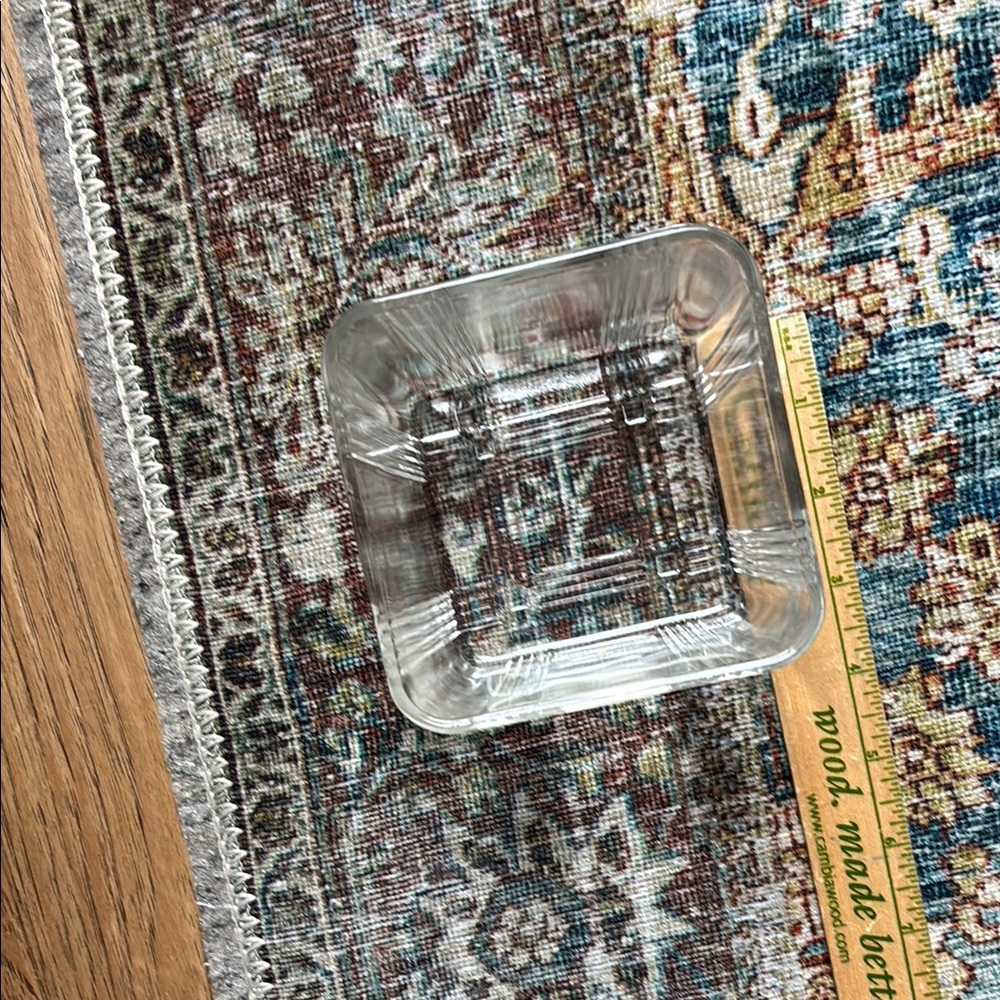 Vintage Hazel Atlas Glass Criss Cross Square Refrigerator Dish